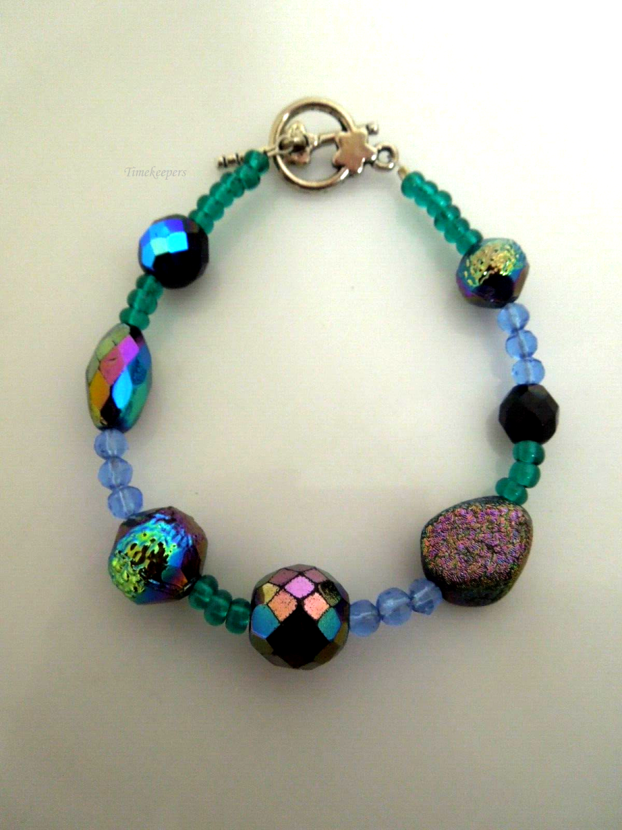 s094 Pretty Peacock Color Beads Crystal Fashion Bracelet 