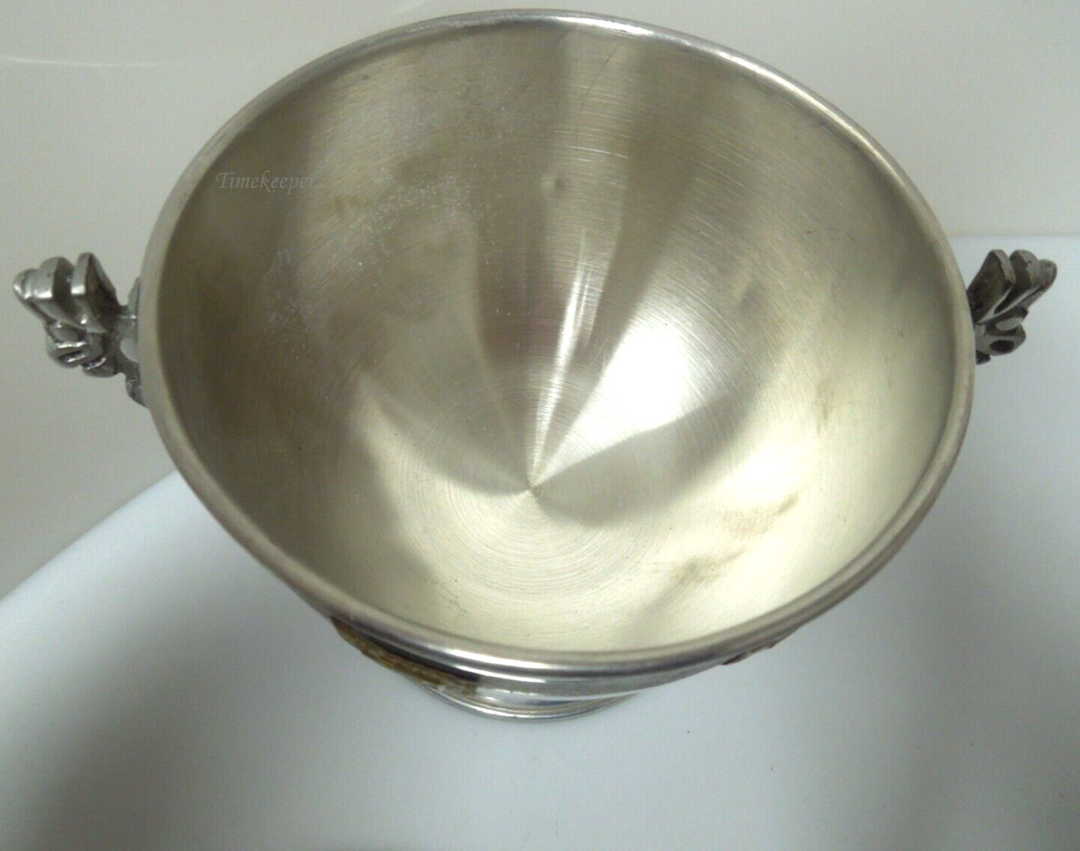 s326 Vintage Bolivia Carcu Ltd 97% tin Pewter Trinket Box w/Inca Mayan Aztec figures