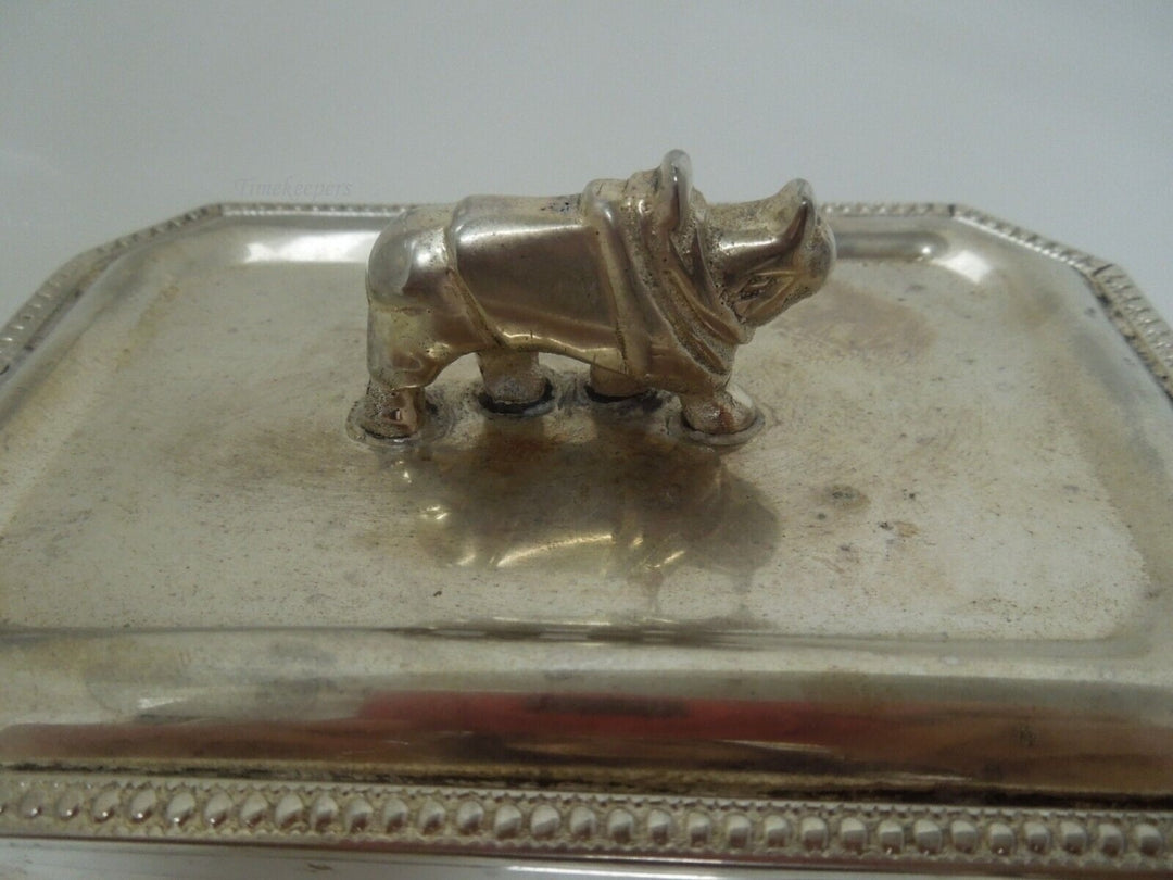 s632 Vintage Rhino" Silverplate Lidded Box
