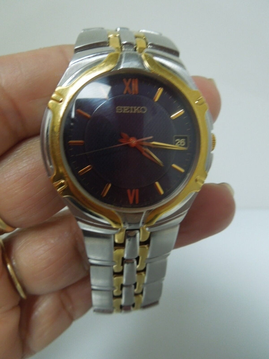 t005 Seiko Blue Dial Two-tone Stainless Steel Men's Bracelet Watch