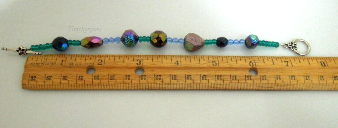 s094 Pretty Peacock Color Beads Crystal Fashion Bracelet 