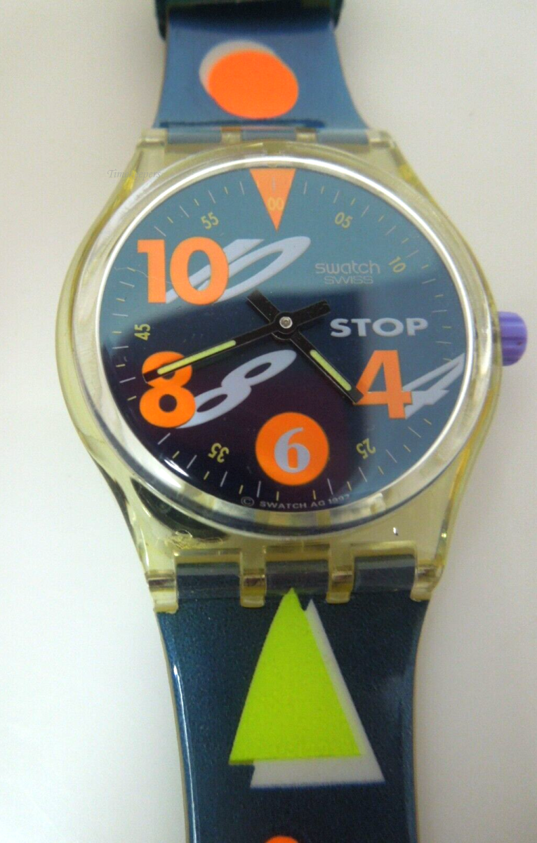 s492 Swatch Original Wrist Stop Watch 1993 Movimento SSK102 New Battery Swiss Made