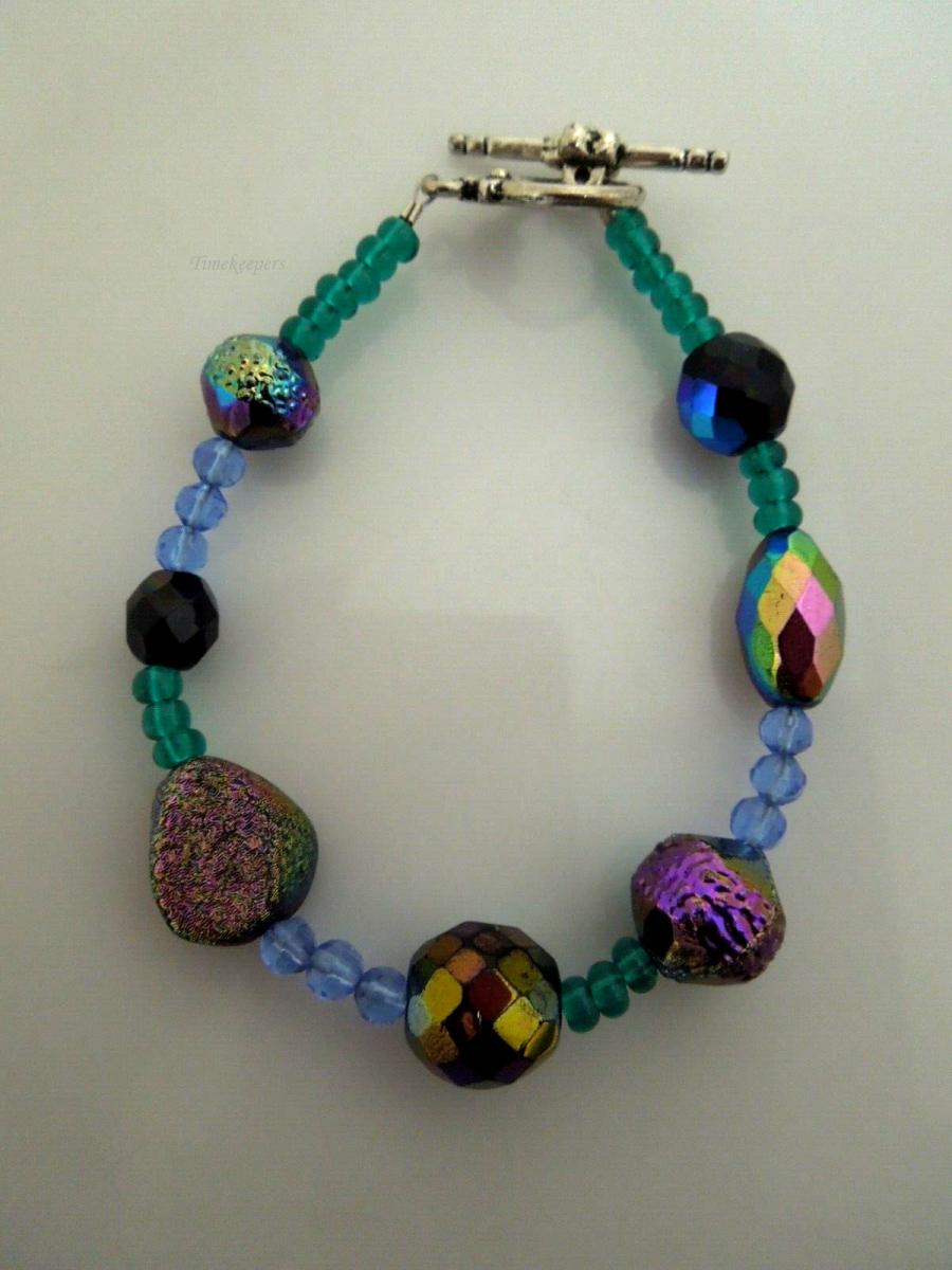s094 Pretty Peacock Color Beads Crystal Fashion Bracelet 