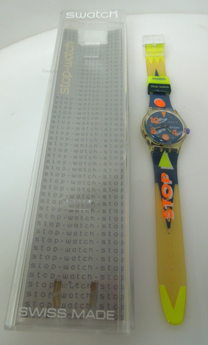s492 Swatch Original Wrist Stop Watch 1993 Movimento SSK102 New Battery Swiss Made