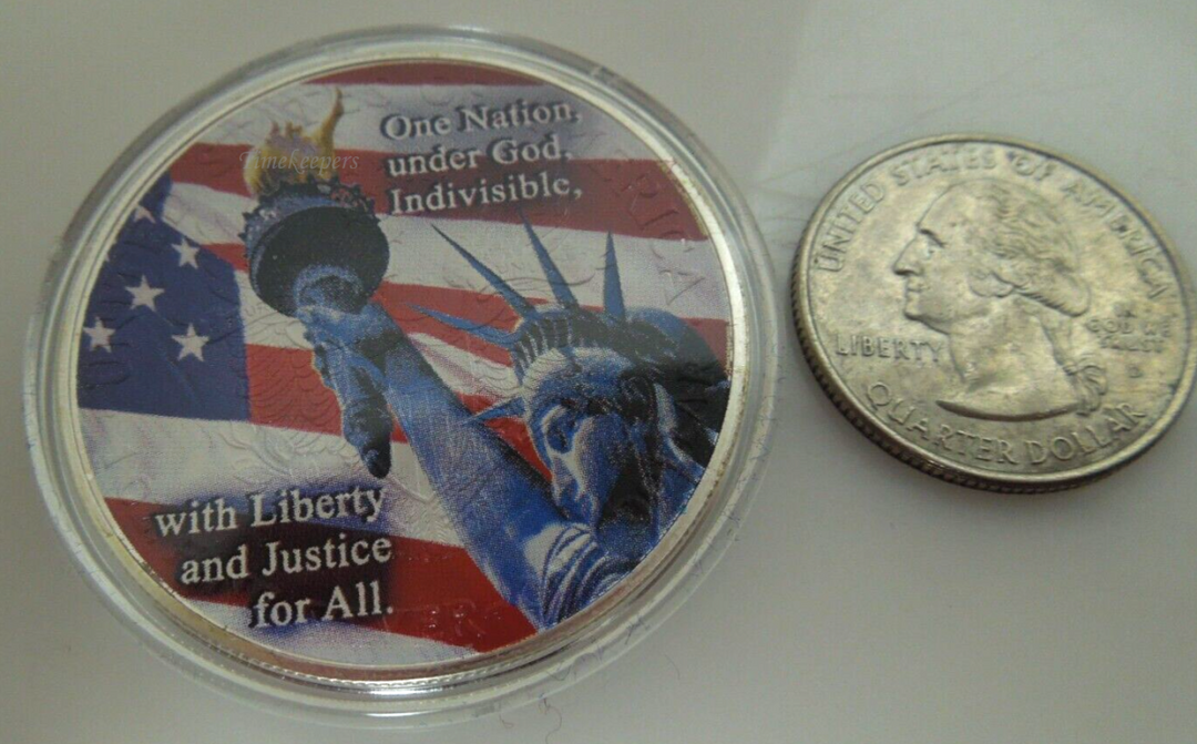 j908 Colorized Painted TOWERS OF LIGHT Silver American Eagle 9/11 World Trade Center