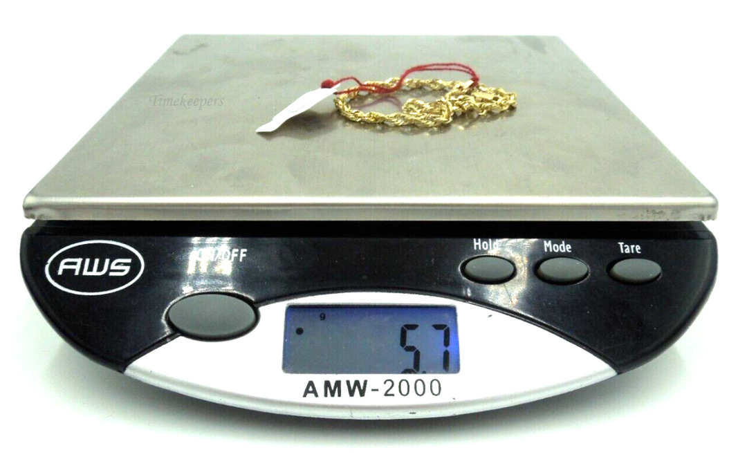 t228 14kt Yellow Gold Rope Chain Bracelet 8 1/2"