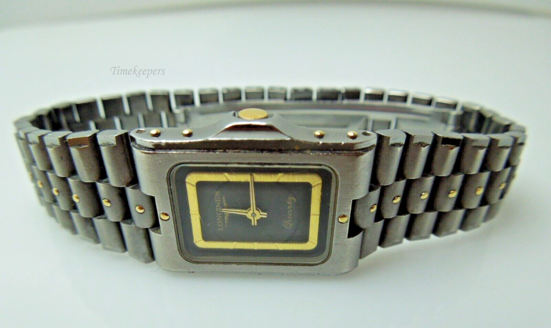 t049 LONGINES Black Dial 18MM Stainless Steel Women's Watch  