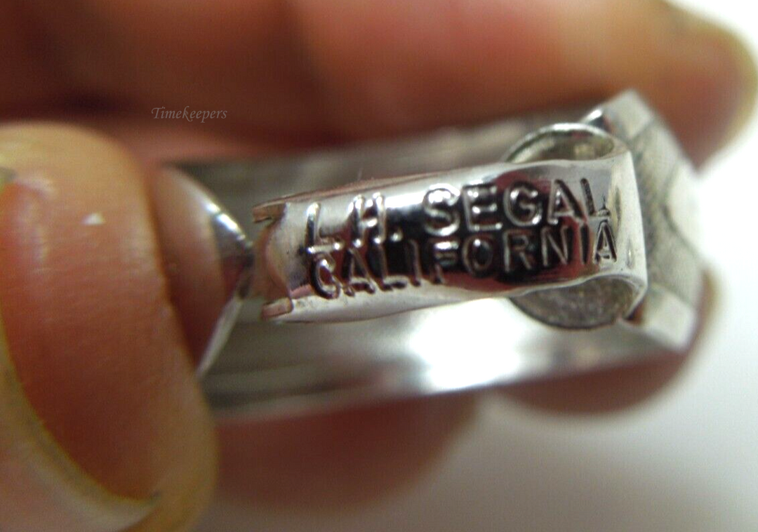 s647 Vintage Silver Tone L.H. Segal California Clip-on Hoop Earrings.