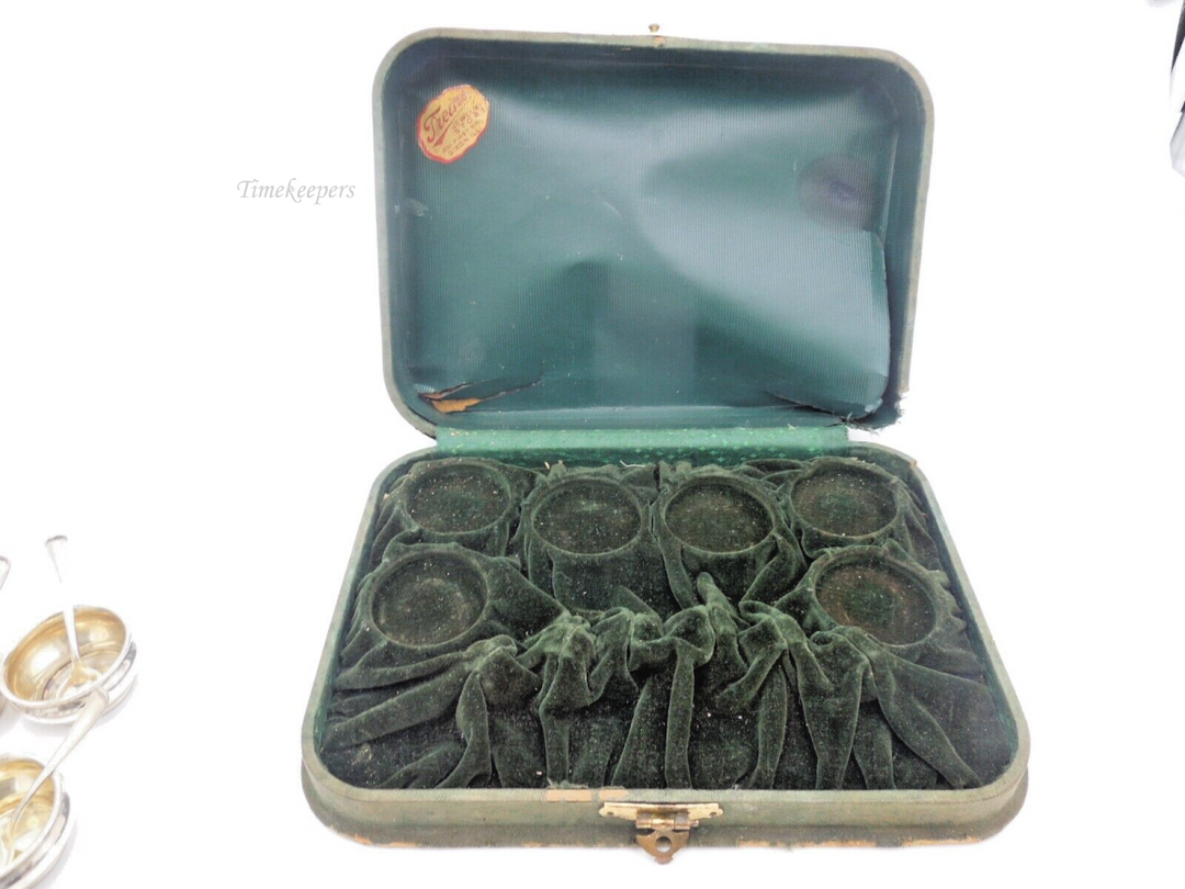 t161 Antique Gorham Sterling Set 6 Gold Wash Salt Dips, 6 Gold Wash Salt Spoons original case Very Rare and Old