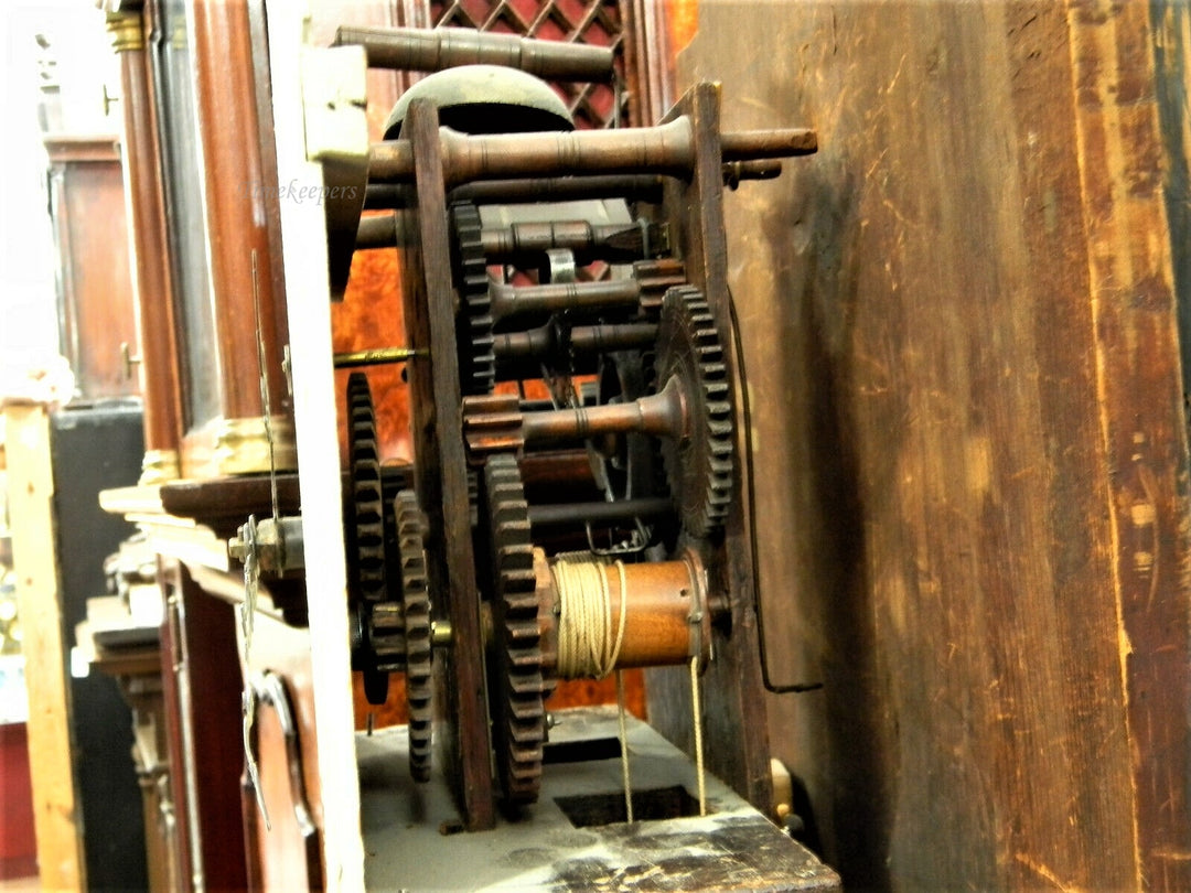 c015c Antique Working Early American Wood Works S.Hadley Tall Grandfather Clock