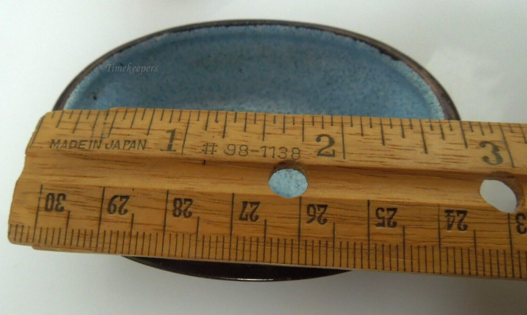 s227 Vintage Chinese Canton Copper Enamel Trinket Box Dog Cloisonné Turquoise Interior.