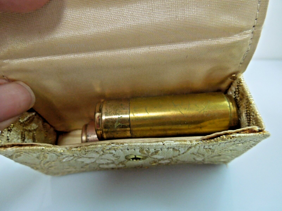 t068 Vintage Lipstick tube holder & Perfume Bottle holder Empty in small case Pre-owned