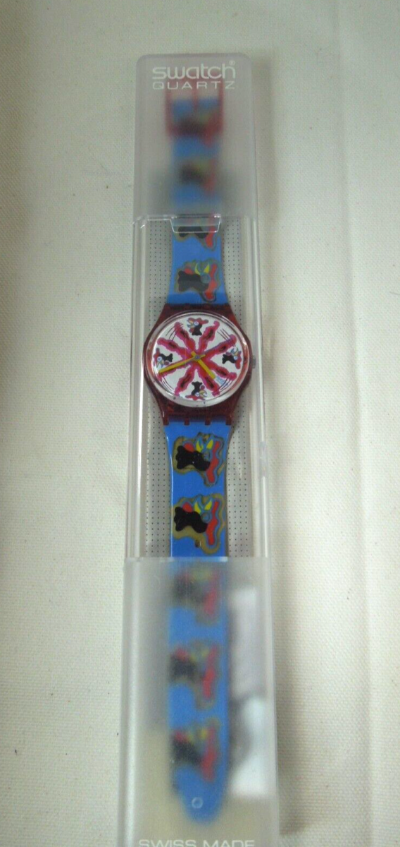 s461 Vintage 1992 Swatch Watch Chicchirichi GR 112 Egg Carton Swiss Wristwatch 