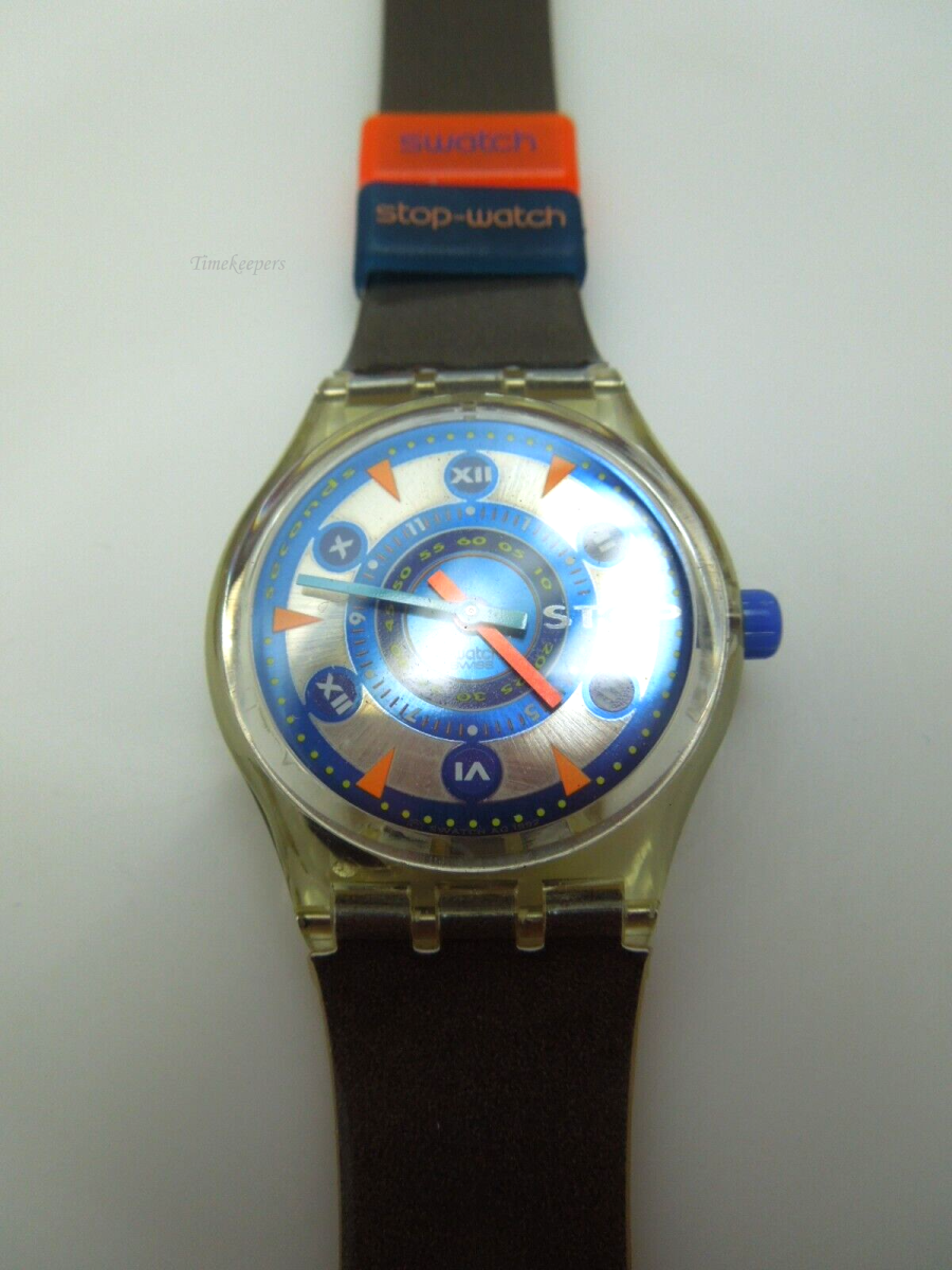 s496 1994 Swatch Le Walk Le Swatch Le Game Metal Flash SSK105 Original Box Grey Strap