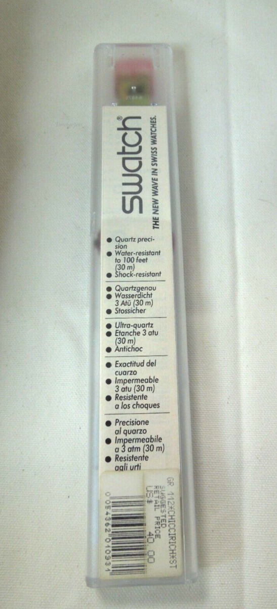 s461 Vintage 1992 Swatch Watch Chicchirichi GR 112 Egg Carton Swiss Wristwatch 