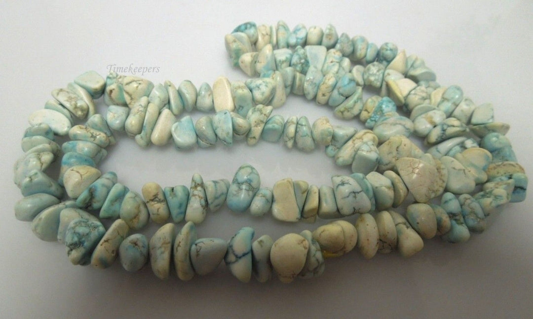 r604 Vintage Natural Unpolished Turquoise Nuggets beads Necklace 28"