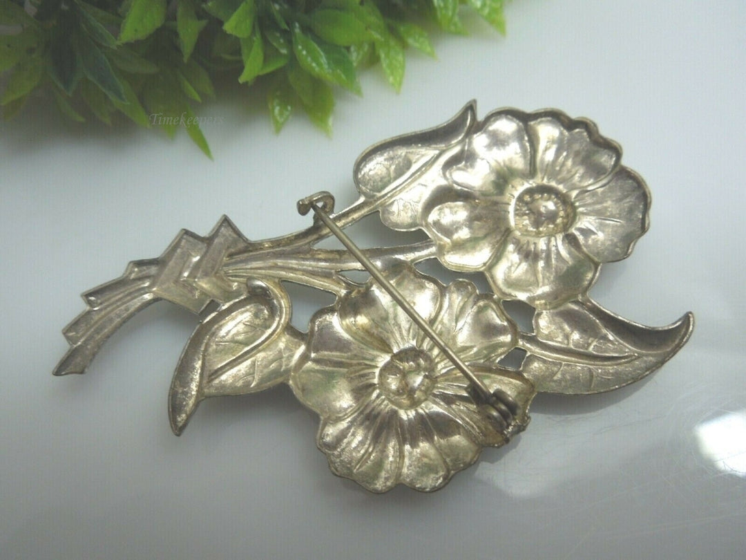 q220 Vintage Sterling Silver Floral Pin/brooch/Dress Pin/Sweater Brooch