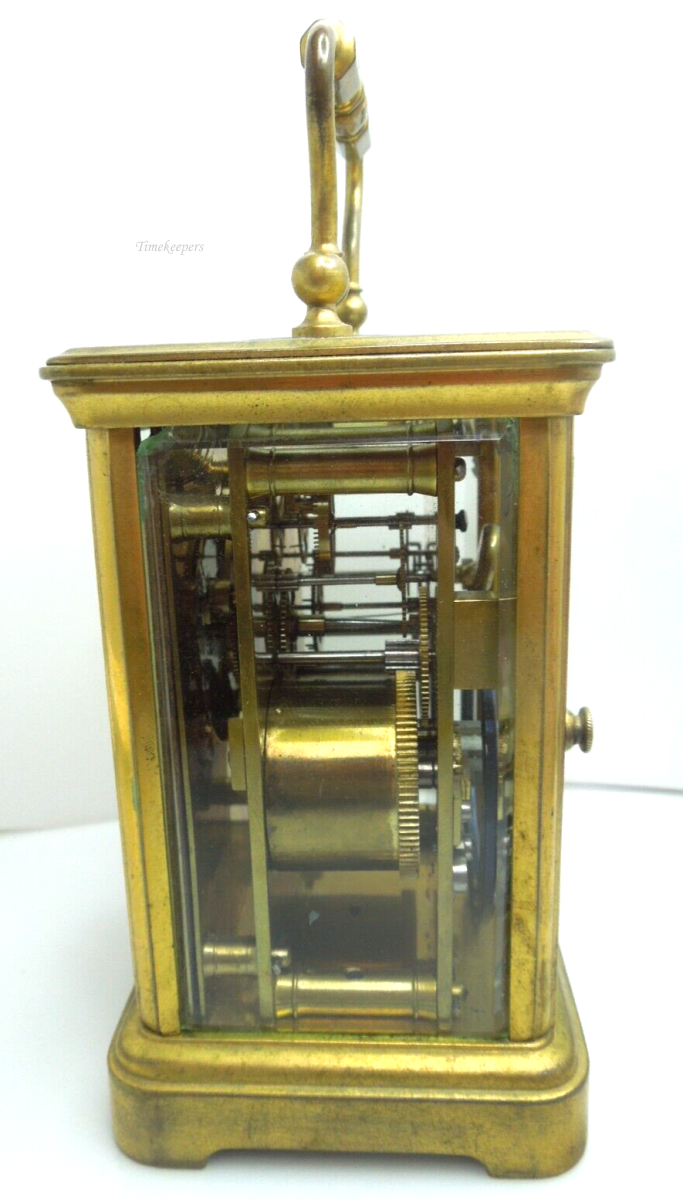 t140 Antique Victorian Quality Brass and Glass Carriage Clock