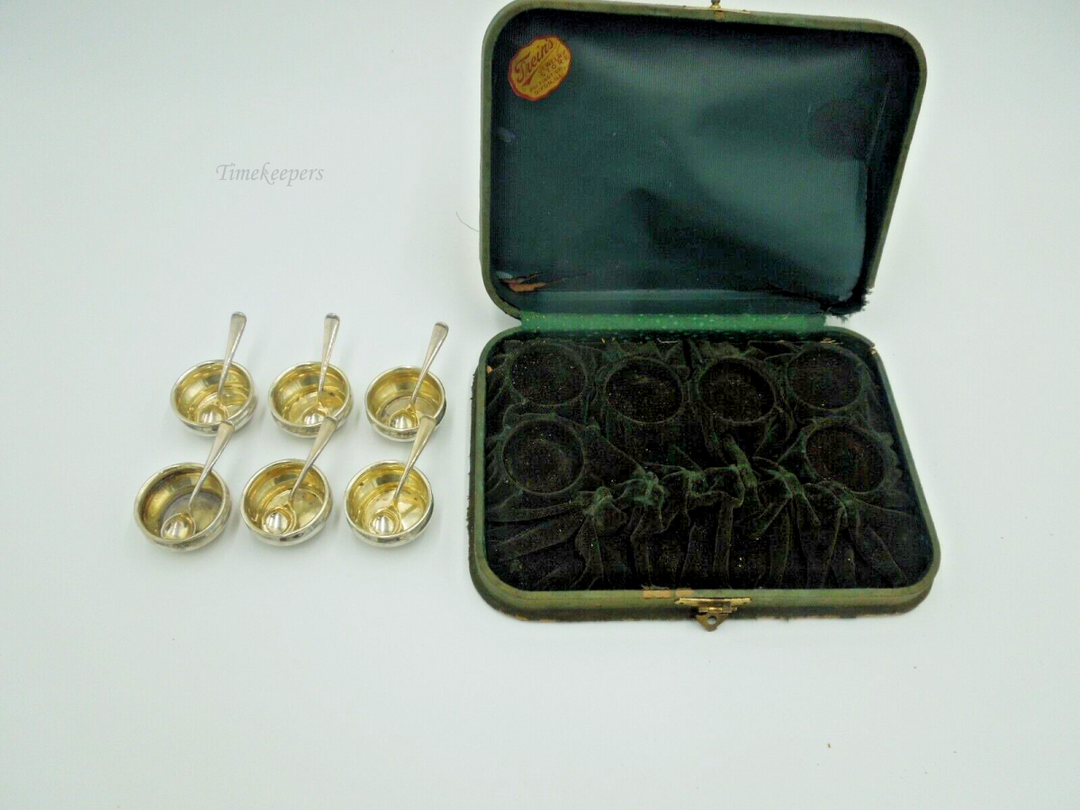 t161 Antique Gorham Sterling Set 6 Gold Wash Salt Dips, 6 Gold Wash Salt Spoons original case Very Rare and Old