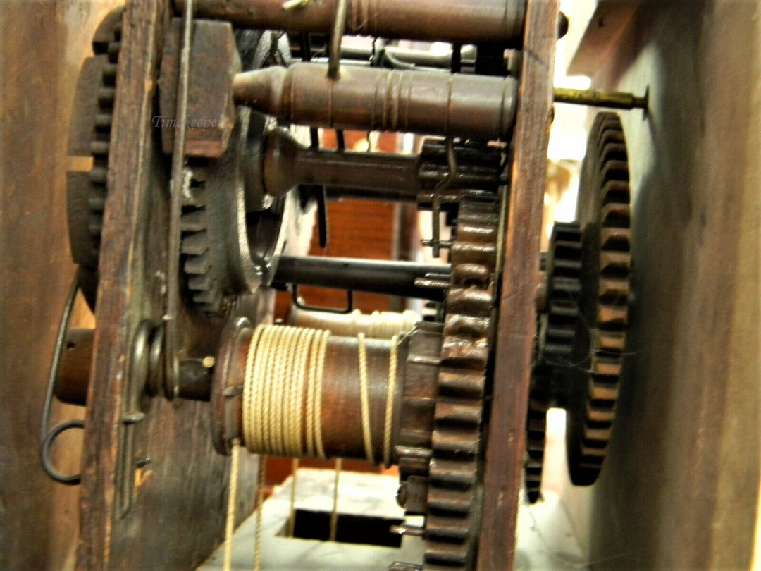 c015c Antique Working Early American Wood Works S.Hadley Tall Grandfather Clock