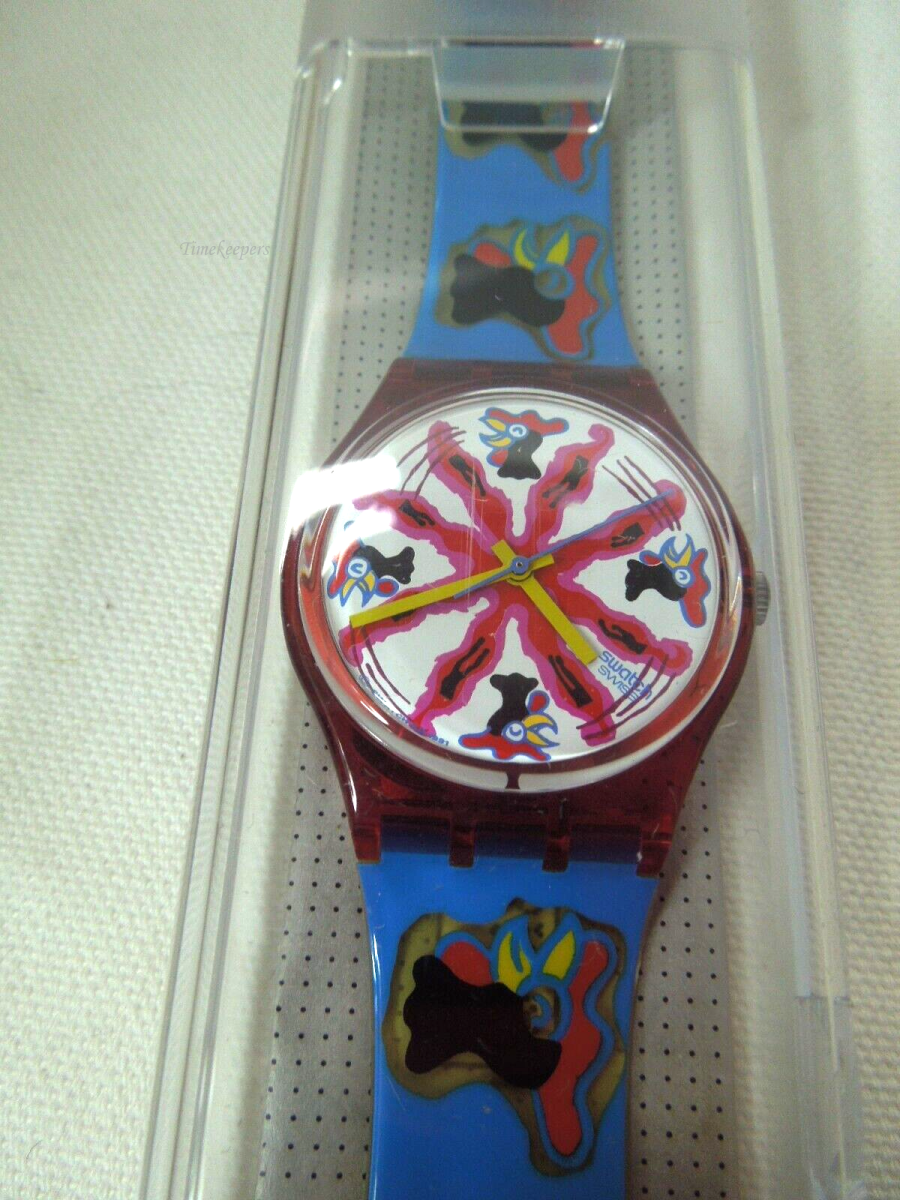 s461 Vintage 1992 Swatch Watch Chicchirichi GR 112 Egg Carton Swiss Wristwatch 