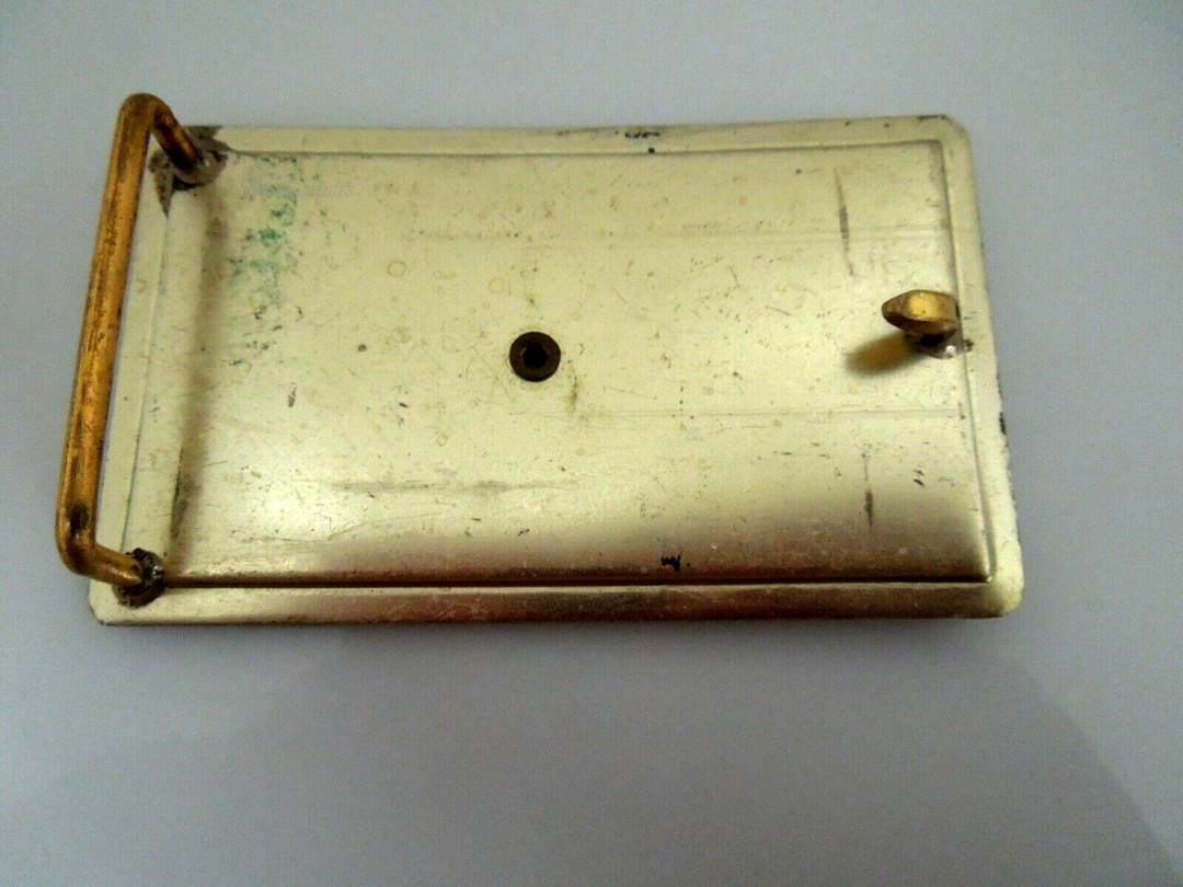 s085 Vintage Wrestling Belt Buckle Ranch Rodeo Silver Vintage Bulldogging Cowboy Horse