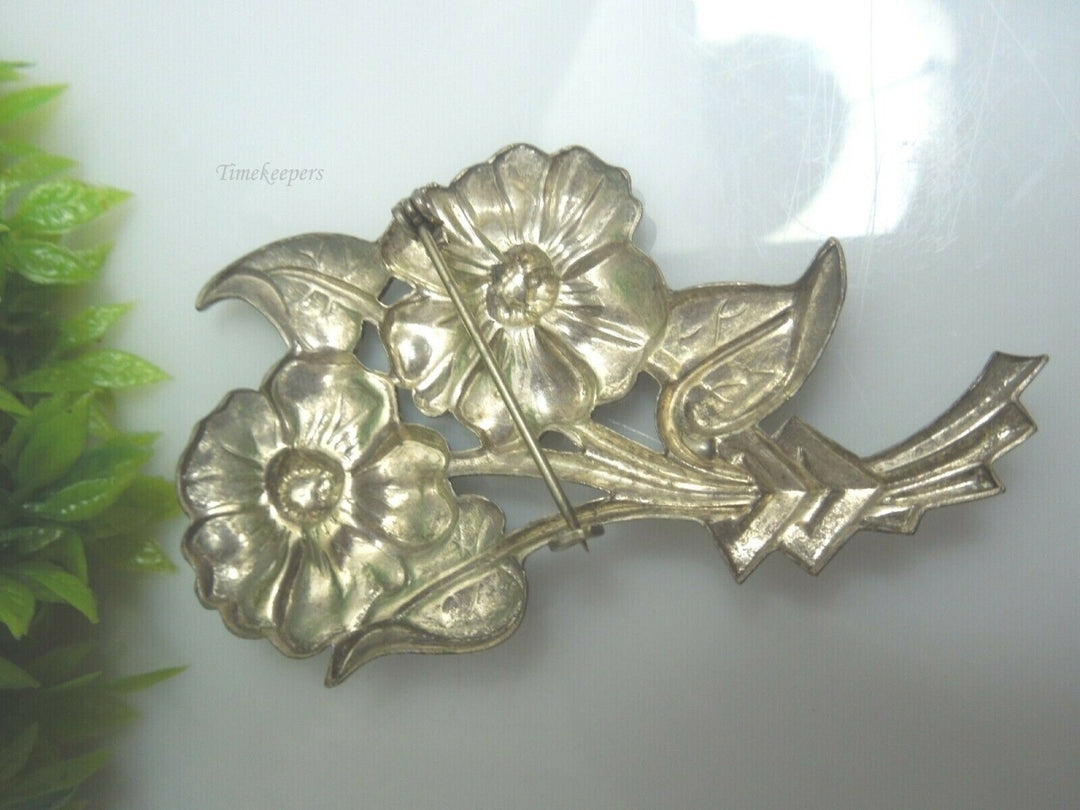 q220 Vintage Sterling Silver Floral Pin/brooch/Dress Pin/Sweater Brooch