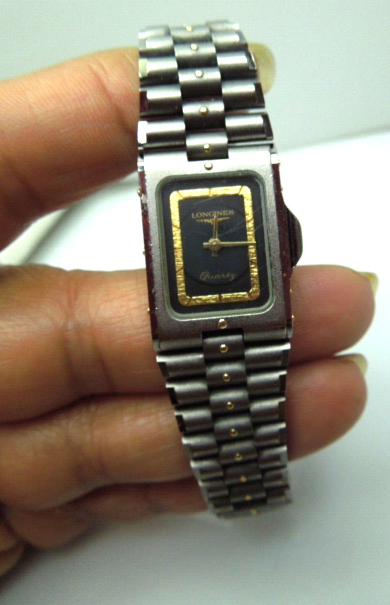 t049 LONGINES Black Dial 18MM Stainless Steel Women's Watch  