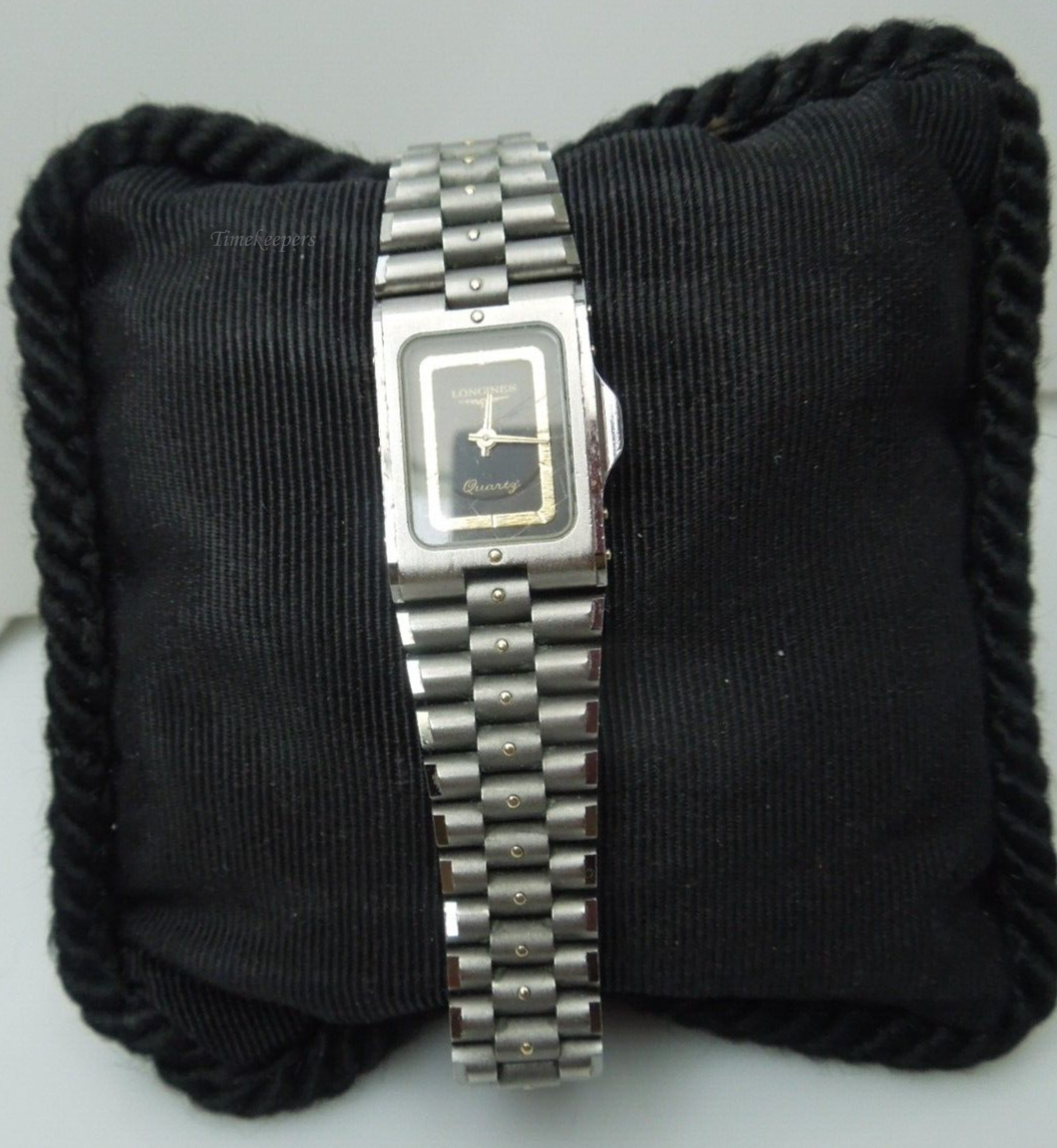 t049 LONGINES Black Dial 18MM Stainless Steel Women's Watch  