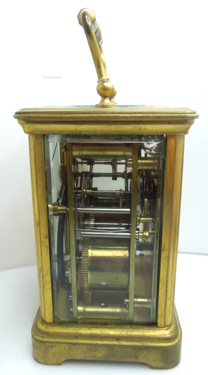 t140 Antique Victorian Quality Brass and Glass Carriage Clock