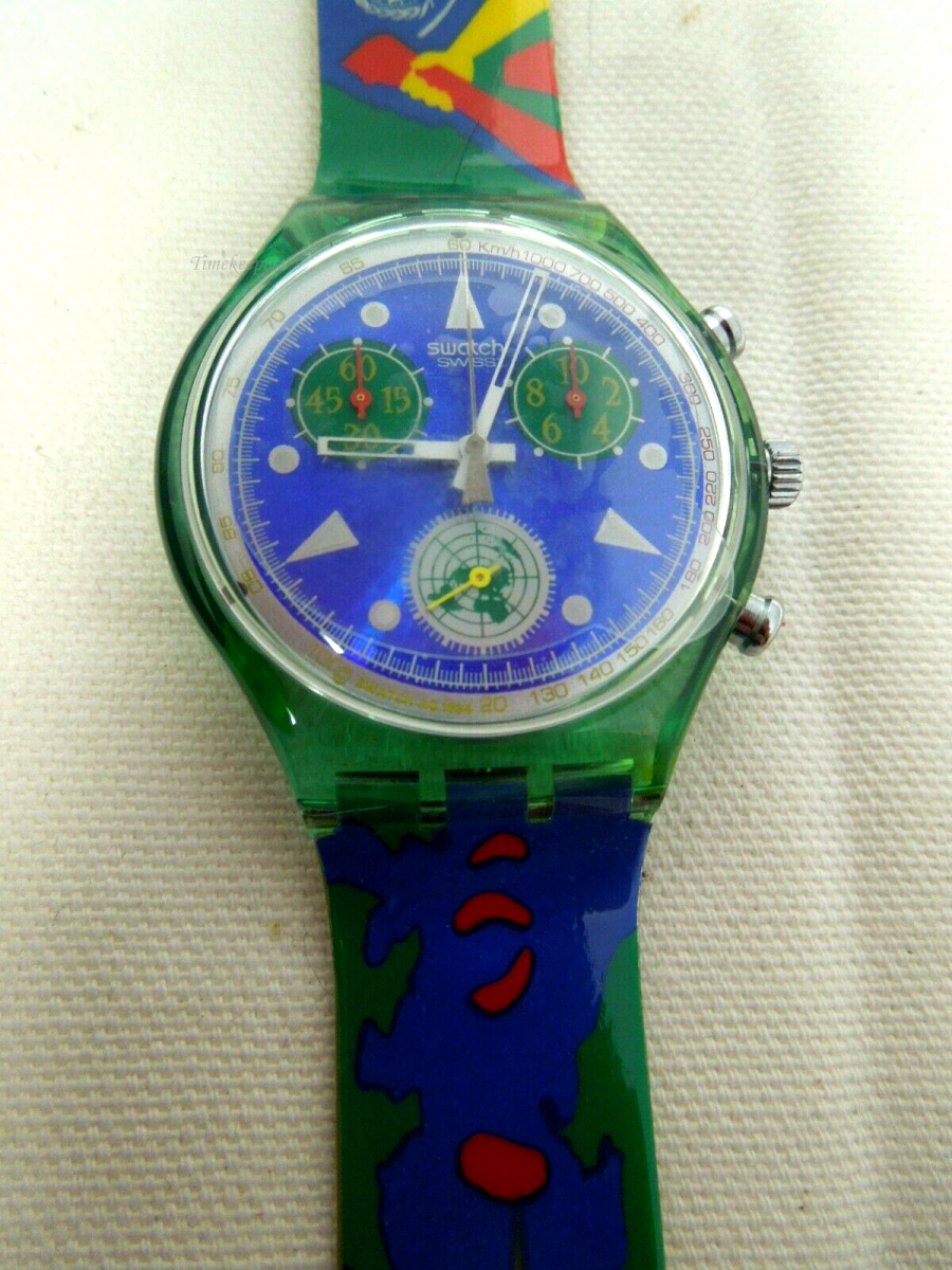 s506 Swatch Watch Chrono United Nations 50th Anniversary SCZ103 1995 New In Box