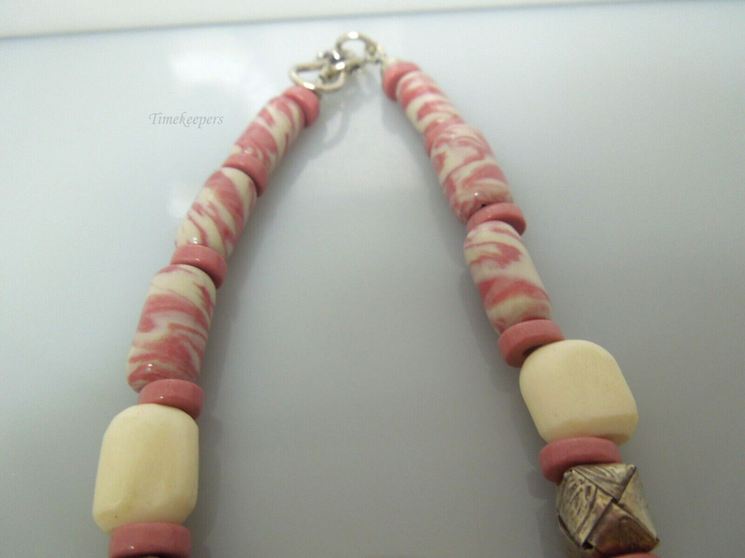 s111 Beautiful Vintage Ceramic Porcelain Beads Necklace 24"