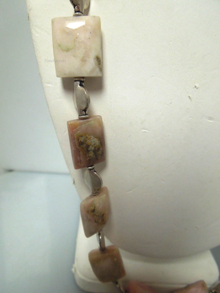 s112 Vintage Agate Beads Necklace with toggle closure 24"