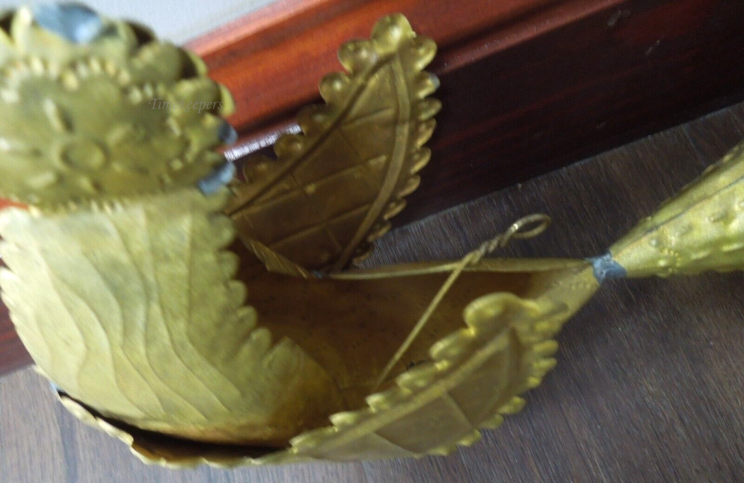 s215 Vintage Dove of Peace Tin Gold tone Chicken Hanging