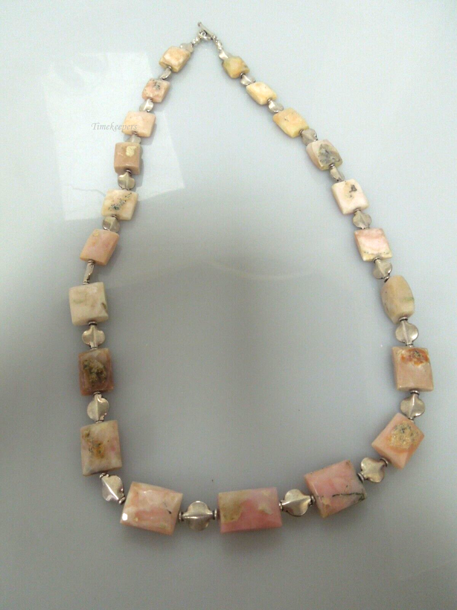 s112 Vintage Agate Beads Necklace with toggle closure 24"