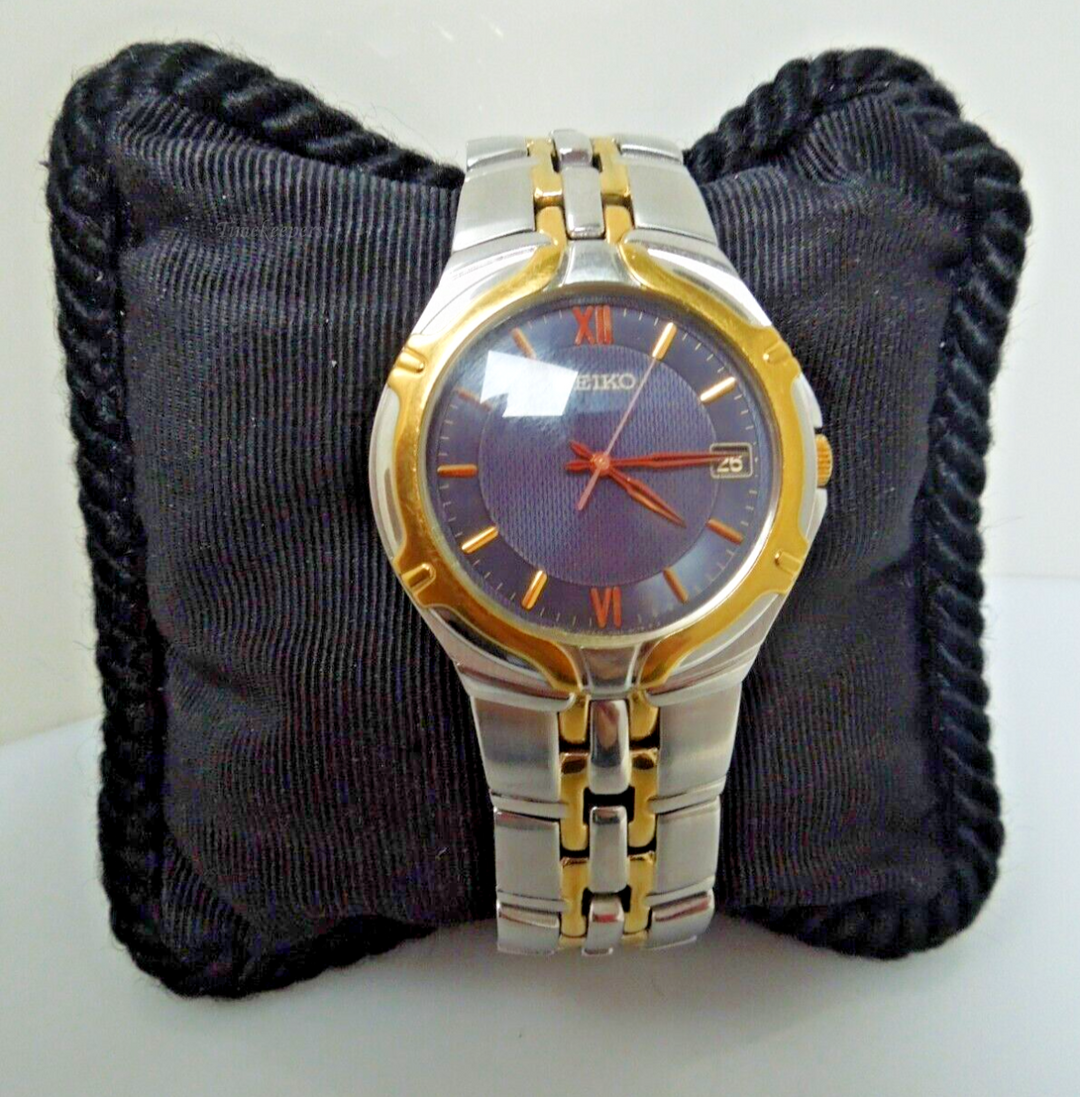 t005 Seiko Blue Dial Two-tone Stainless Steel Men's Bracelet Watch