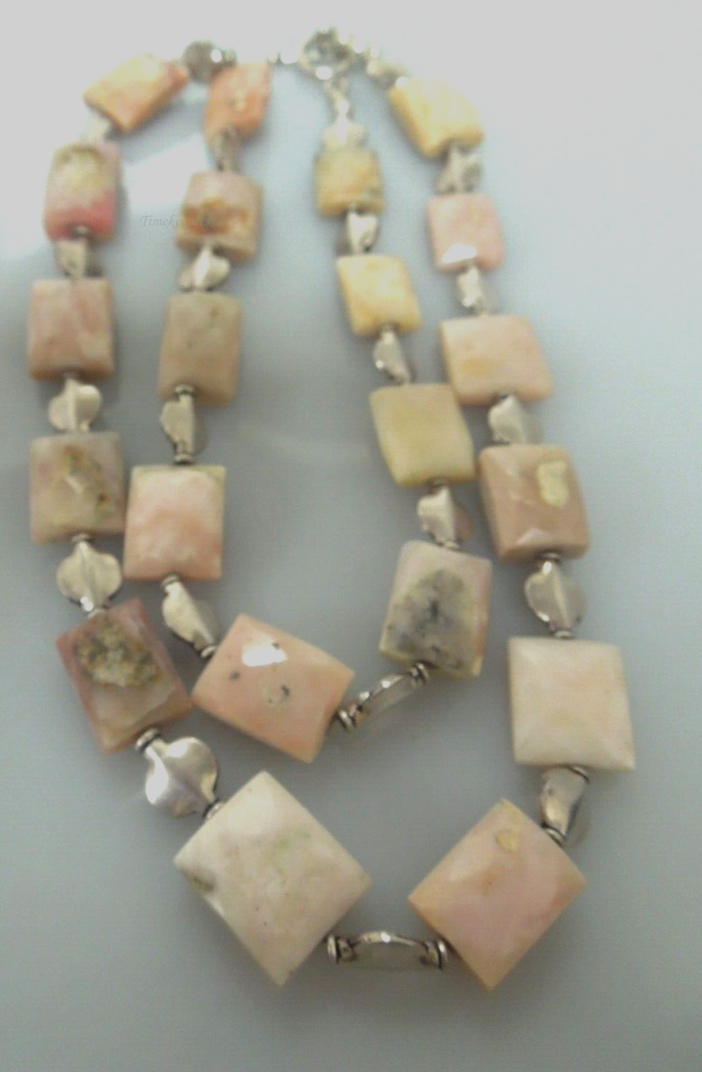 s112 Vintage Agate Beads Necklace with toggle closure 24"