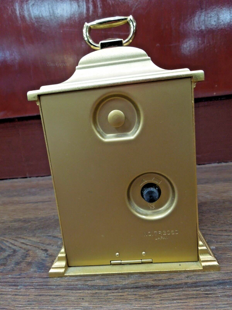 s848 Vintage Jewel Gold Bulova Desk Mantel Clock Tempus Fugit Japan #7RG050