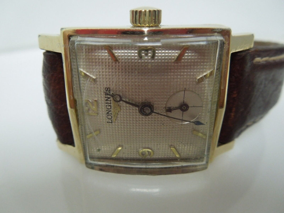s546 1953 LONGINES Gents Waffle Dial Vintage Dress Watch  