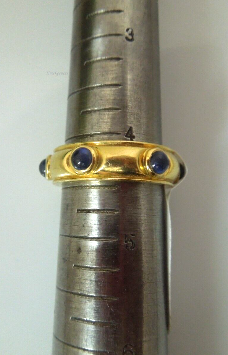 s278 Vintage Tiffany & Co 18K Gold Cabochon Blue Sapphire Eternity Band Ring  Size 4 1/4(US).5.1g ITALY