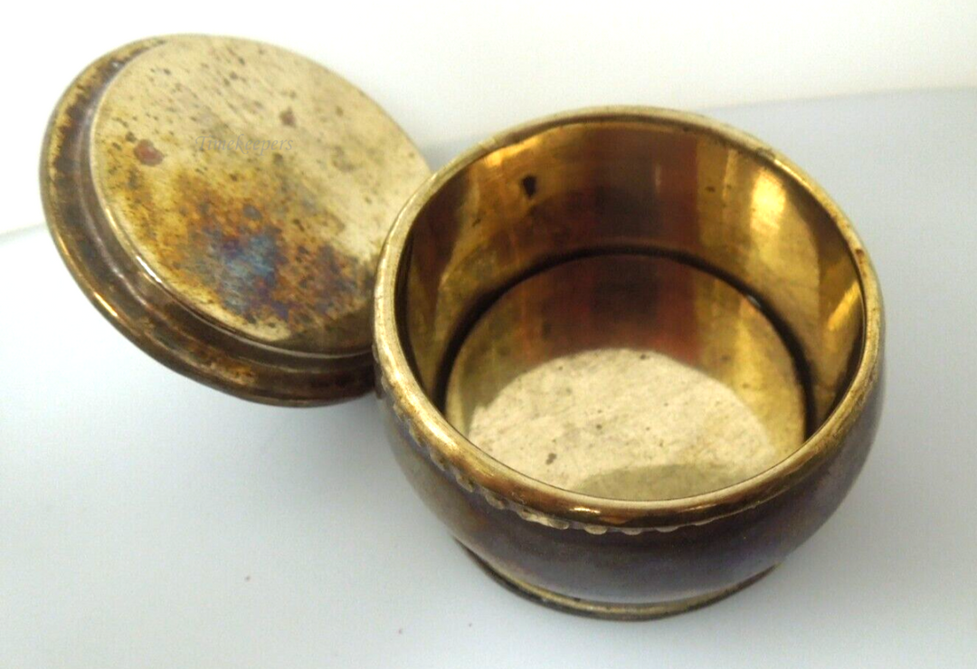s323 Vintage Brass Copper Small Bowl with Lid