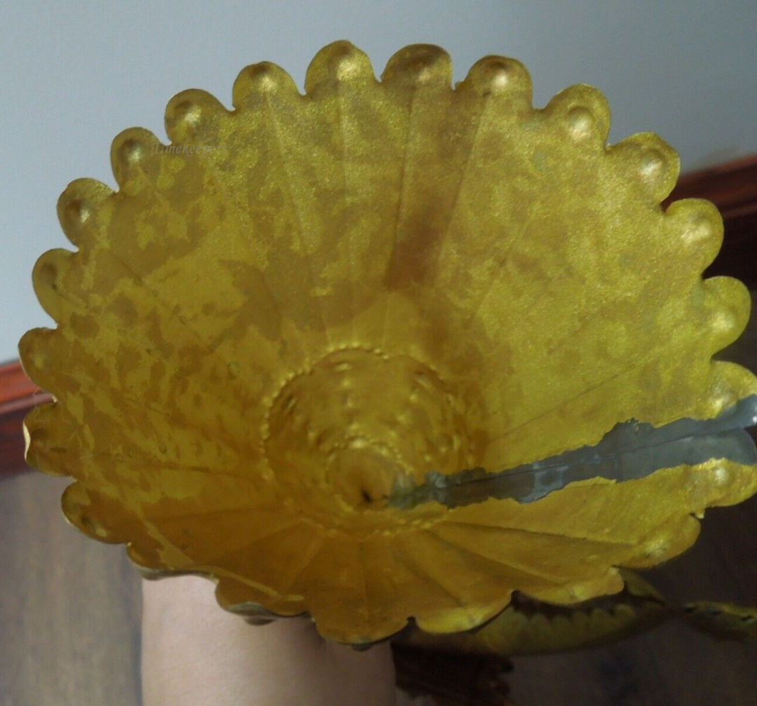 s215 Vintage Dove of Peace Tin Gold tone Chicken Hanging