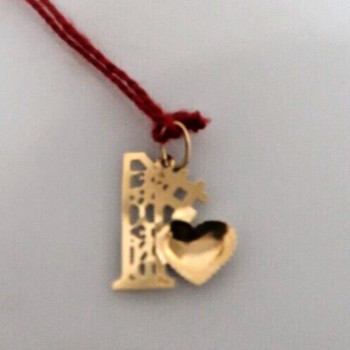 t193 14kt Yellow and White Gold #1 Friend Pendant Charm