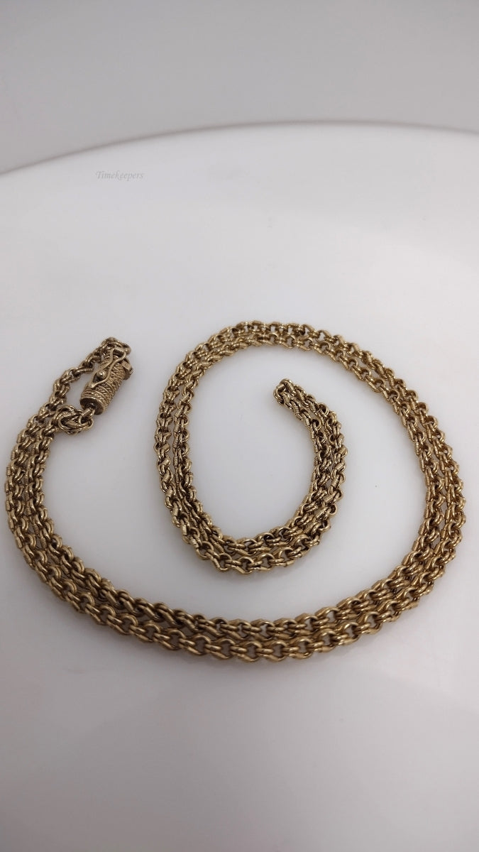 m112 Vintage 9kt Yellow Gold Turkish Link Chain Necklace 30" Long